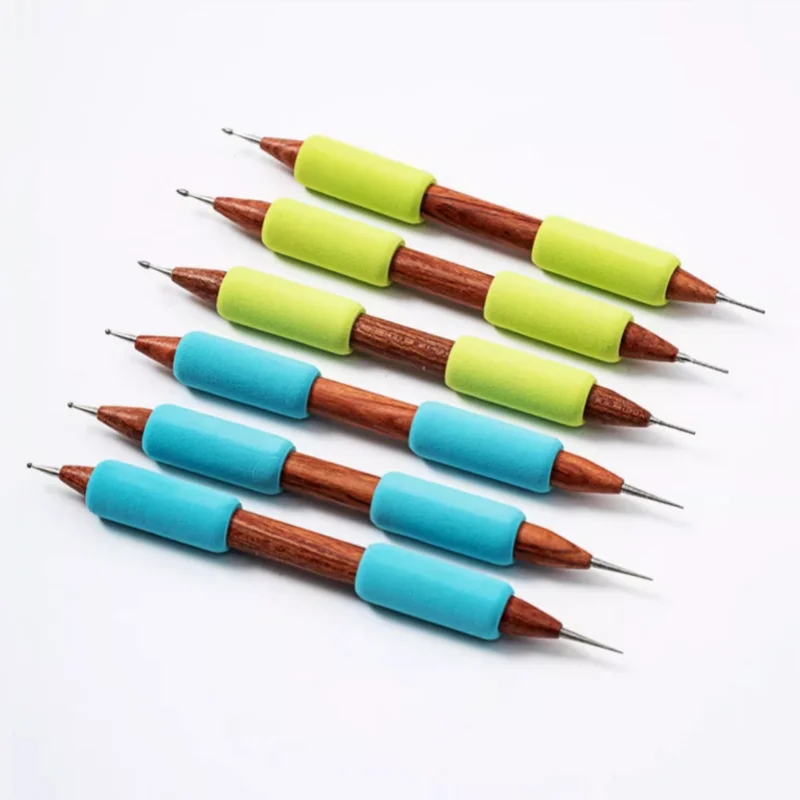 Pottery Texture Carving Tools Double-ended Carving Needle Wooden Handle Clay Sculpture DIY Ceramics Decorative Shape Tools