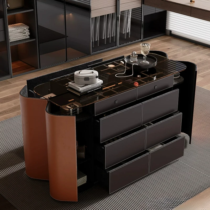 Jewelry Display Cabinet Secret Glass Italian Luxury Cabinet Storage Hidden Handles Meuble Rangement Living Room Furniture