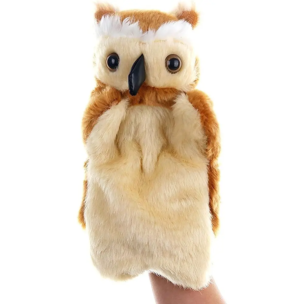 Creative Owl Hand Puppets Brown Soft Educational Toy Interactive Finger Puppets