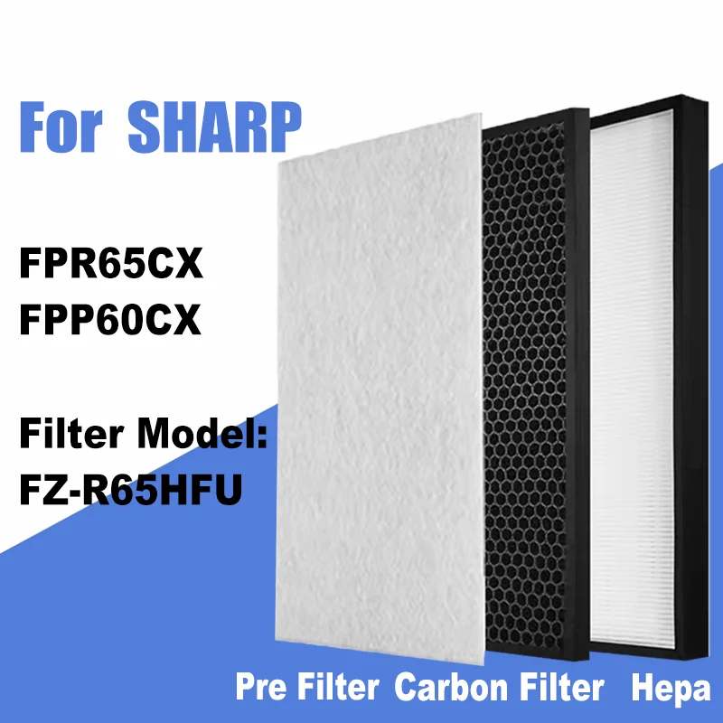 for Sharp Air Purifier FPR65CX FPP60CX Replacement Ture Hepa Activated Carbon Air Filter FZR65HFU FZ-R65HFU