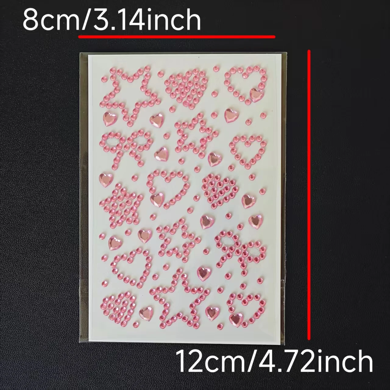 Colorful Cute Heart-Shaped Five-Pointed Star 3D Diamond Stickers, Children's Face Stickers, Sweet Stickers, Suitable for DIY Decoration