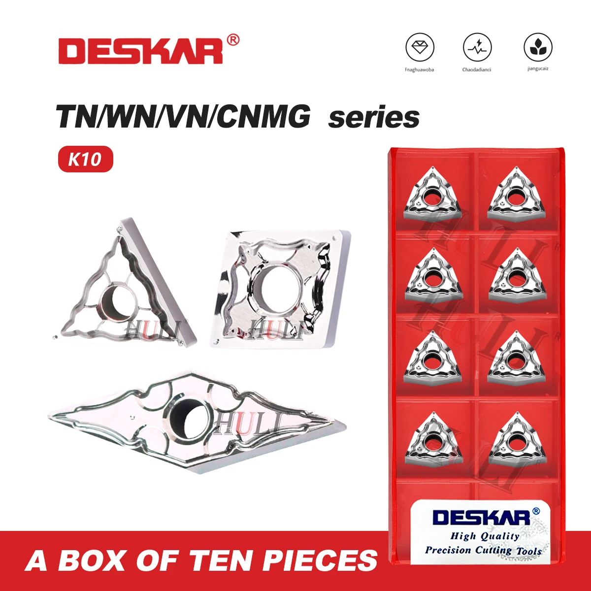 

DESKAR Токарный станок с ЧПУ 100% оригинал TNMG160404 TNMG160408 CNMG120404 WNMG080408 VNMG160408 HA K10 Используется для обработки алюминиевых лезвий