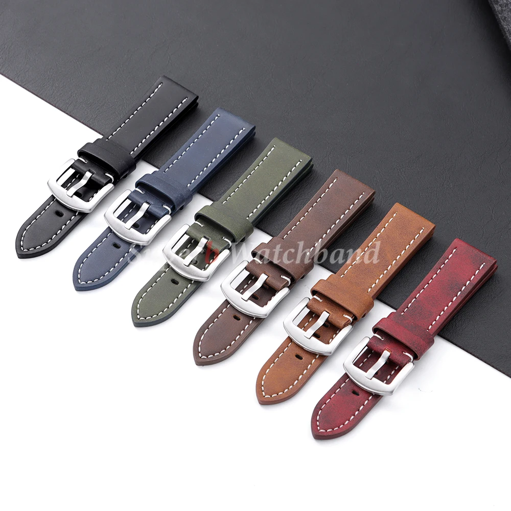 20 مللي متر 22 مللي متر بولي ماتي ماتي الجلود حزام (استيك) ساعة ل أوميغا ل سايكو حزام الرياضة خمر حزام الساعات الرجال النساء الرياضة سوار ل Smartwatch #1