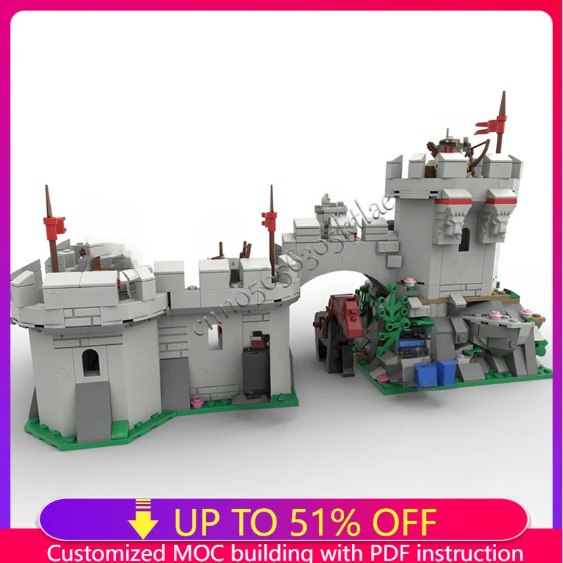 

529 Parts Medieval Castle Outpost Modular Model Custom Building Blocks Kids Diy Education Assembly Toys Christmas Surprise Gifts