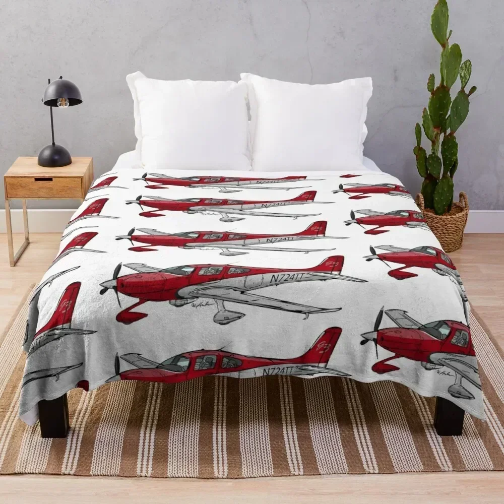 

Cirrus SR-22 N724TT Throw Blanket Soft Cozy Blanket for Pet Kids Adults