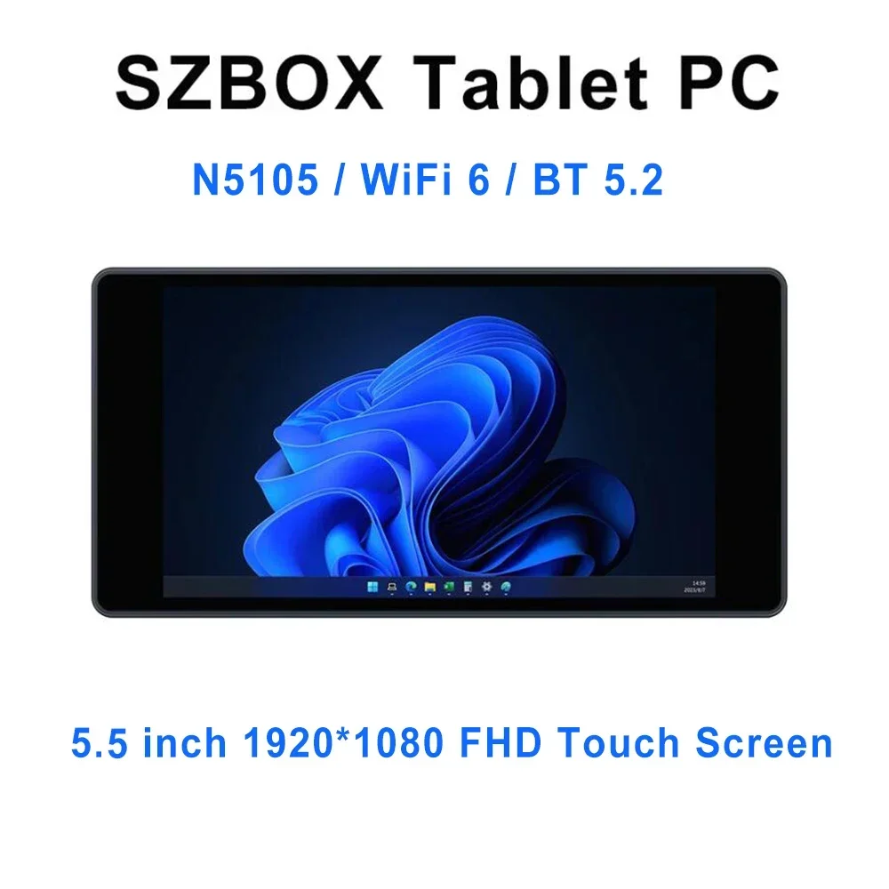 SZBOX JX2 Tablet PC 5.5 inch 1920*1080 FHD N5105 Windows 11 8GB DDR4 Touch Screen Pocket PC Dual Display WiFi6 BT5.2 Mini PC