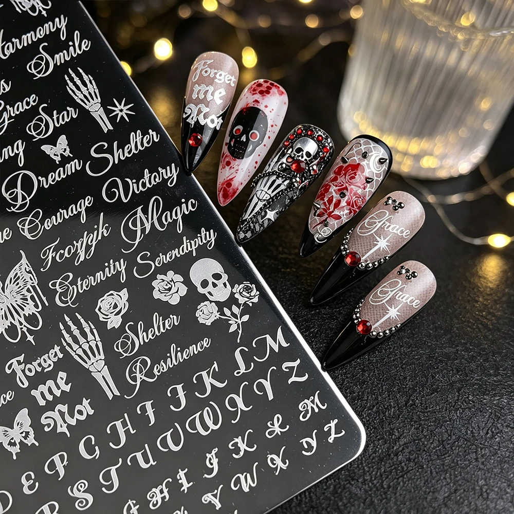 12x6cm ハロウィン スカル バタフライ ネイルアート  - Nail Art Gothic のレビューと価格