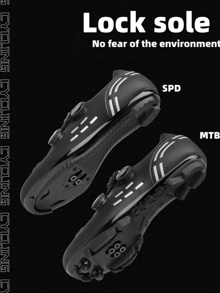 Hochwertige Fahrradschuhe Herren SPD selbstsichernde Rennrad-Sportschuhe Damen MTB Mountain rutschfeste Fahrradschuhe 36-47 – Detail 2