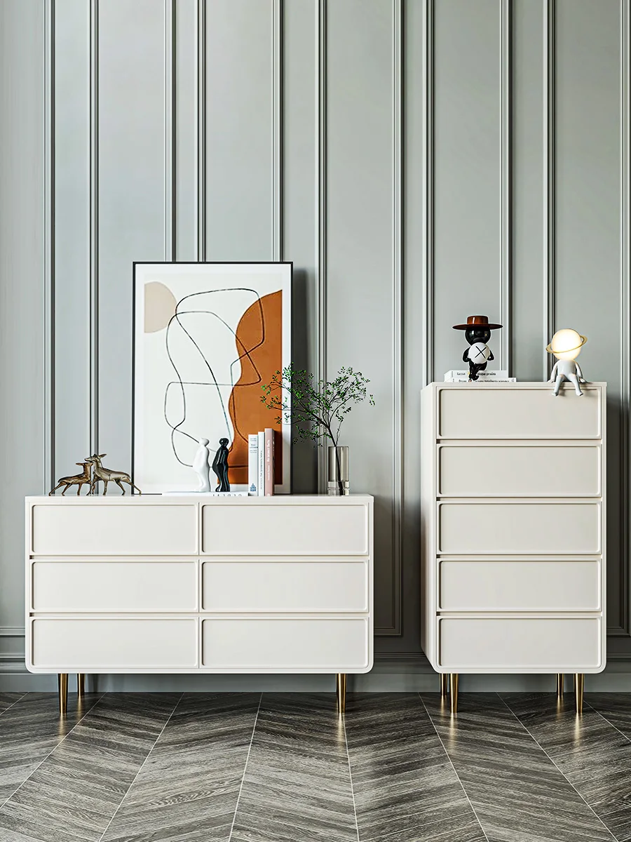 

Modern minimalist chest of drawers, simple light luxury, bedroom storage cabinet, side cabinet, multiple drawers against the wal