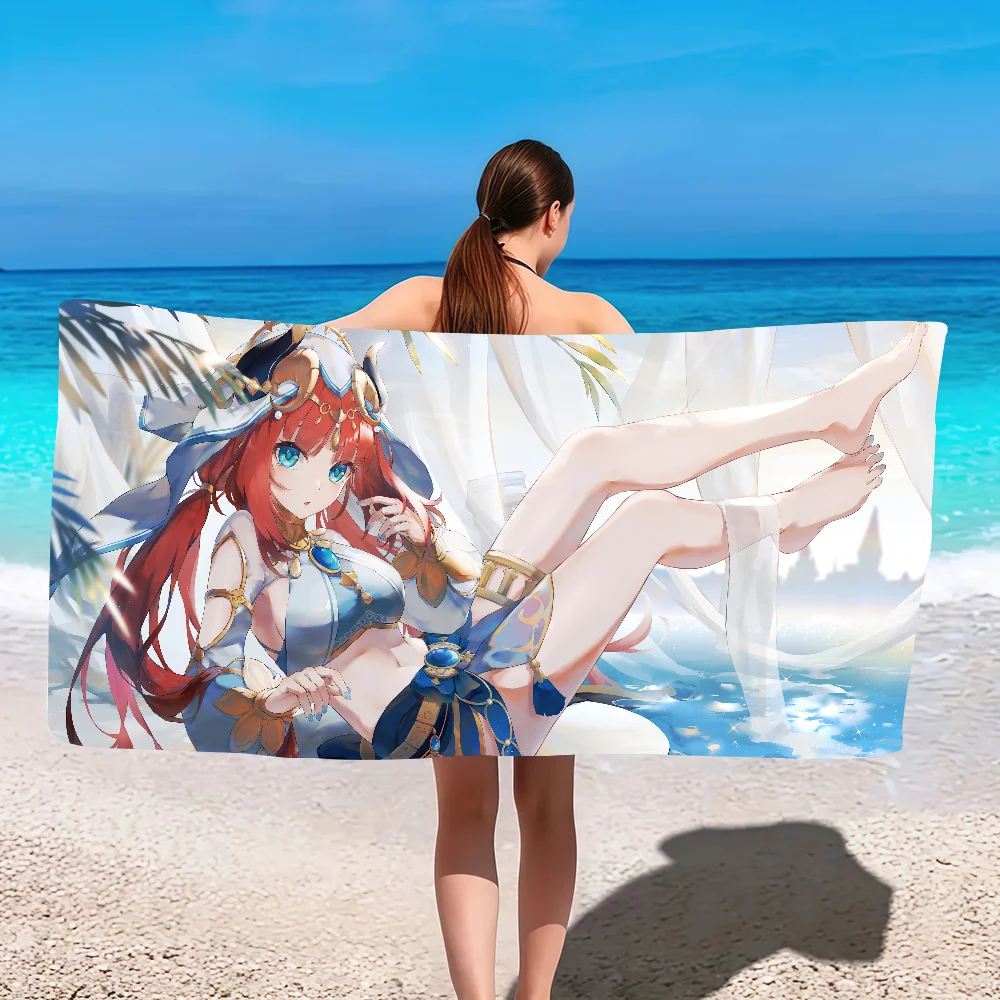 Nilou Genshin Impact Game Towel Quick Dry Absorbent Beach Towel for Sports, Fitness, Swimming and Outdoor Activities