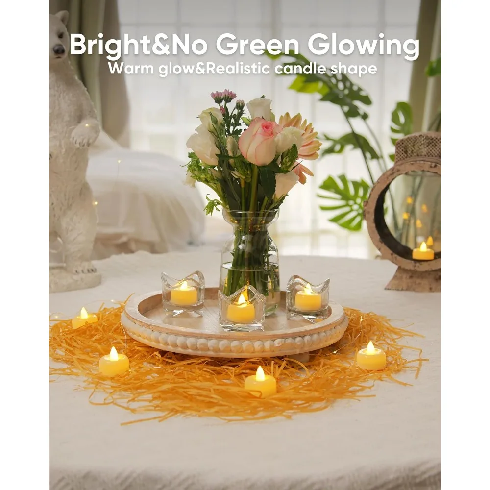 Flameless LED Tea Lights Candles Battery Operated Electric Fake Tealights with Timer and Remote Control Long Lasting Flickering Warm White Glow Waterproof Safe Realistic Decorative Candles for Home Decor Wedding view 6