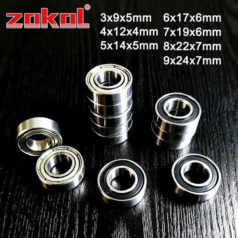 ZOKOL P0 small bearing, micro bearing 603 604 605 606 607 608 609 ZZ Z RS 2 RS ABEC-1 8x22x7 7x19x6  6x17x6 5x14x5 4x12x4mm