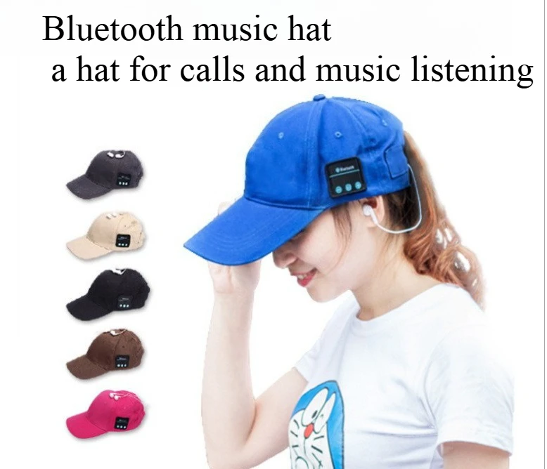 Outdoor Sports Baseball Cap with Visor Wireless Bluetooth Hands-free Music Headphone Hat