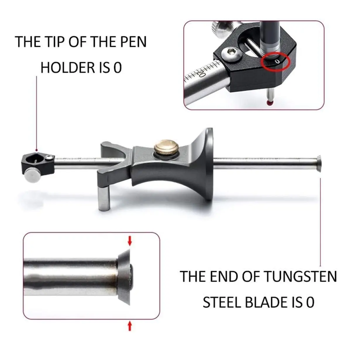 2026 New Wood Scribe Tool Set, 180 mm Wheel Marking Gauge for Woodworking Linear Arc Dual-Purpose Scriber