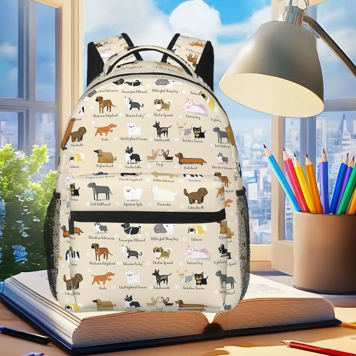 

Border Collie Backpack Student Boys Girls BookBag Kids School Bag Computer Shoulder Bags for Men Women