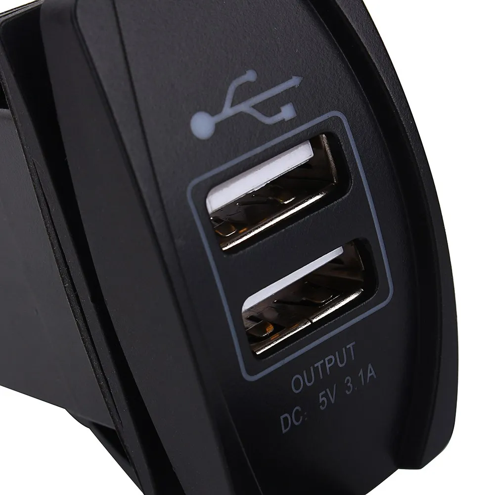 Car  Car  12V‑24V Blue LED Dual USB  Carling ARB Rocker Switches 5V 3.1A Dual Car  Dual USB Car