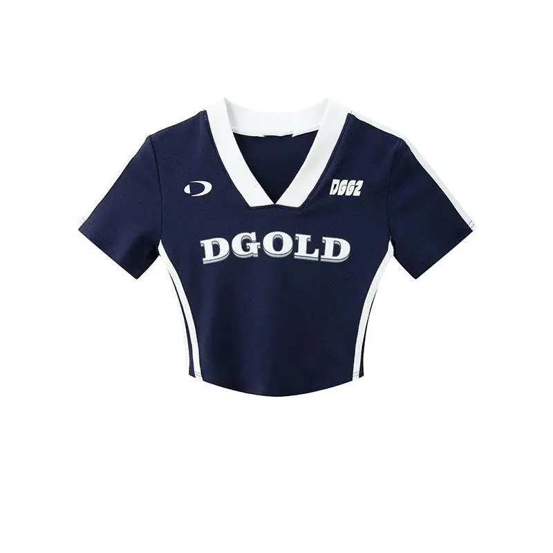 T-shirt da donna con effetto snellente ort Sve, dolce sle, stampa V-Ne ort, lunghezza, modello testo, top da donna