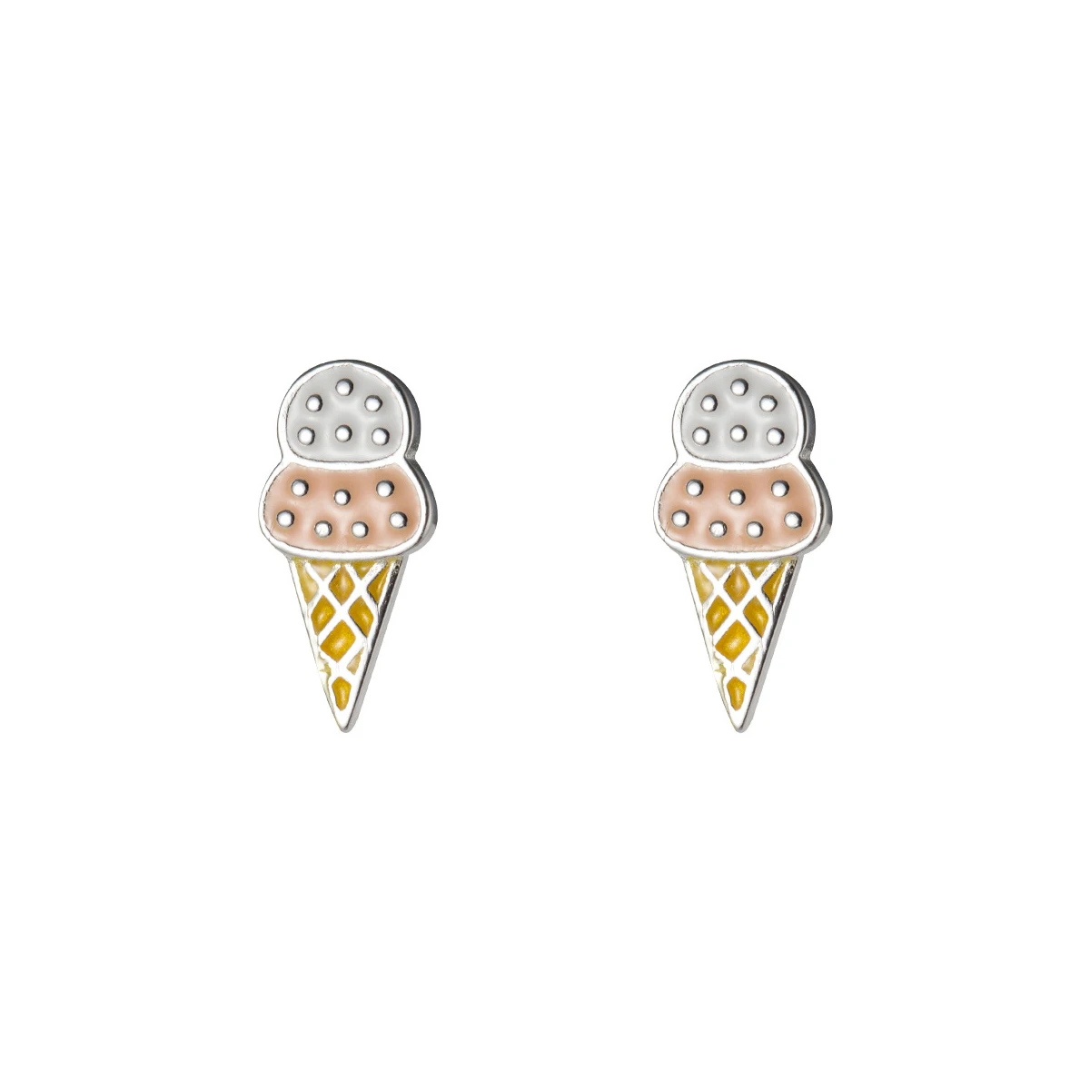 MODIAN Summer New Food Ear Pin dla kobiet Prawdziwe srebro próby 925 Kolorowa emalia Kolczyk w kształcie lodów Drobna biżuteria Prezent dla dzieci — zdjęcie 6