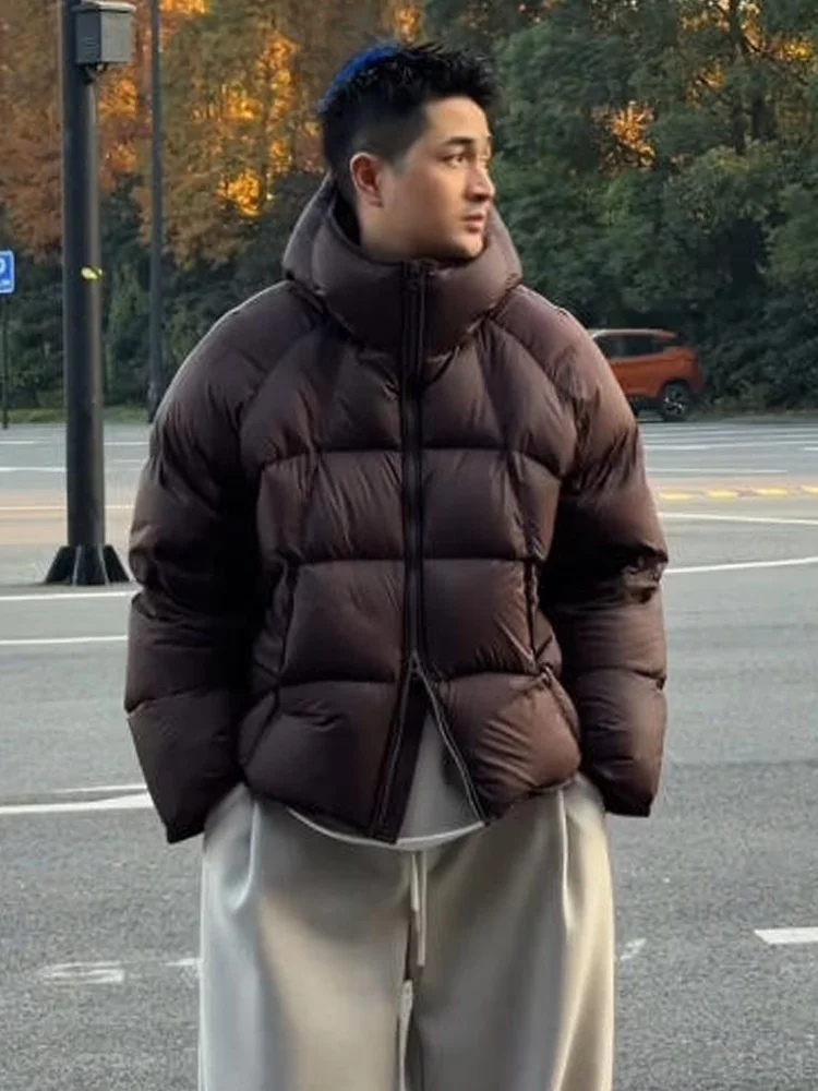 

Мужская куртка с пышным хлебом, свободная посадка, теплая модная цветная зимняя верхняя одежда, повседневная застежка-молния