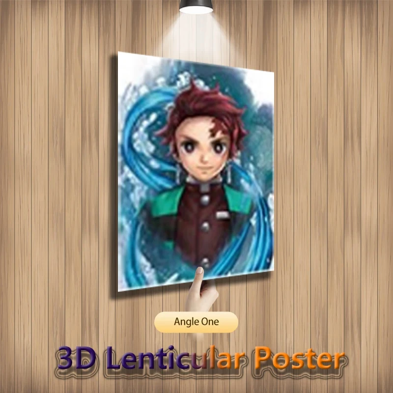 Anime Manga Demon Slayer 3D Motion Lenticular Tanjirou Inosuke Zenitsu Nezuko 3D Lenticular Posters Art Print Birthday Gifs