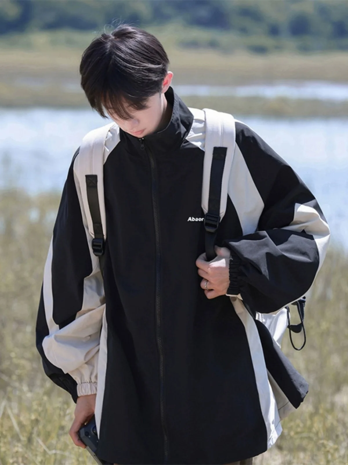 

Мужская демисезонная куртка-пилот с воротником-стойкой, водонепроницаемая, в спортивном стиле, модная, с цветными вставками, свободного кроя, молодежная, для активного отдыха