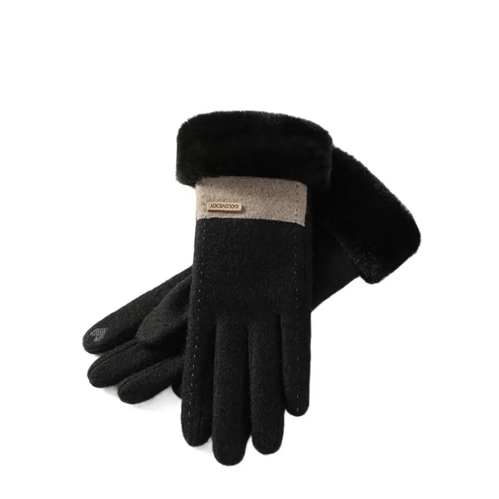 

Soft Winter Thermal Gloves Thicken Full Finger Cashmere Elastic Mittens Windproof Warm Equipment Women's Gloves Driving