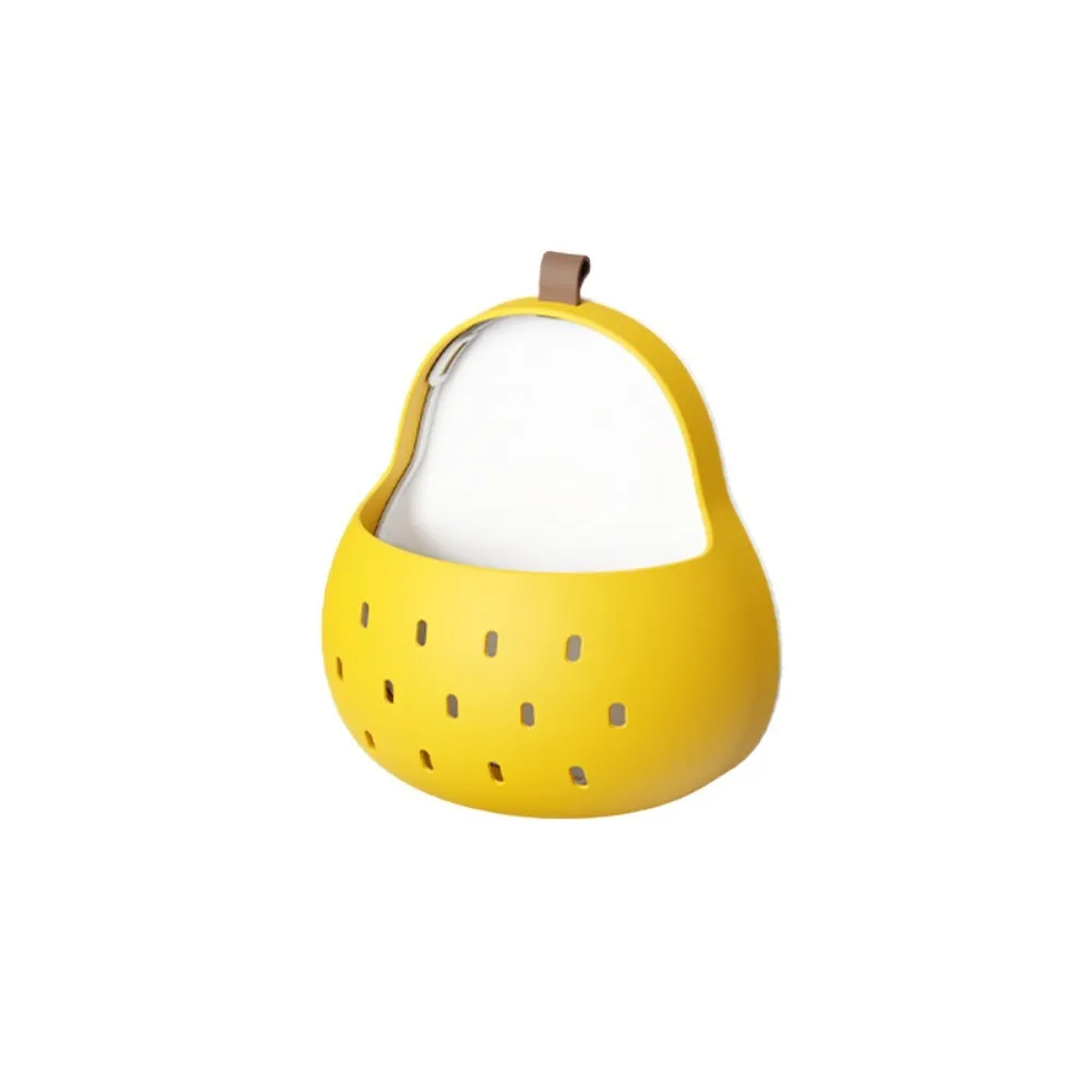 

Magnetic Pear-shaped Cutlery Holder No Punching Required Hollow Out Kitchen Tableware Drainer Drain Cartoon Pen Holder