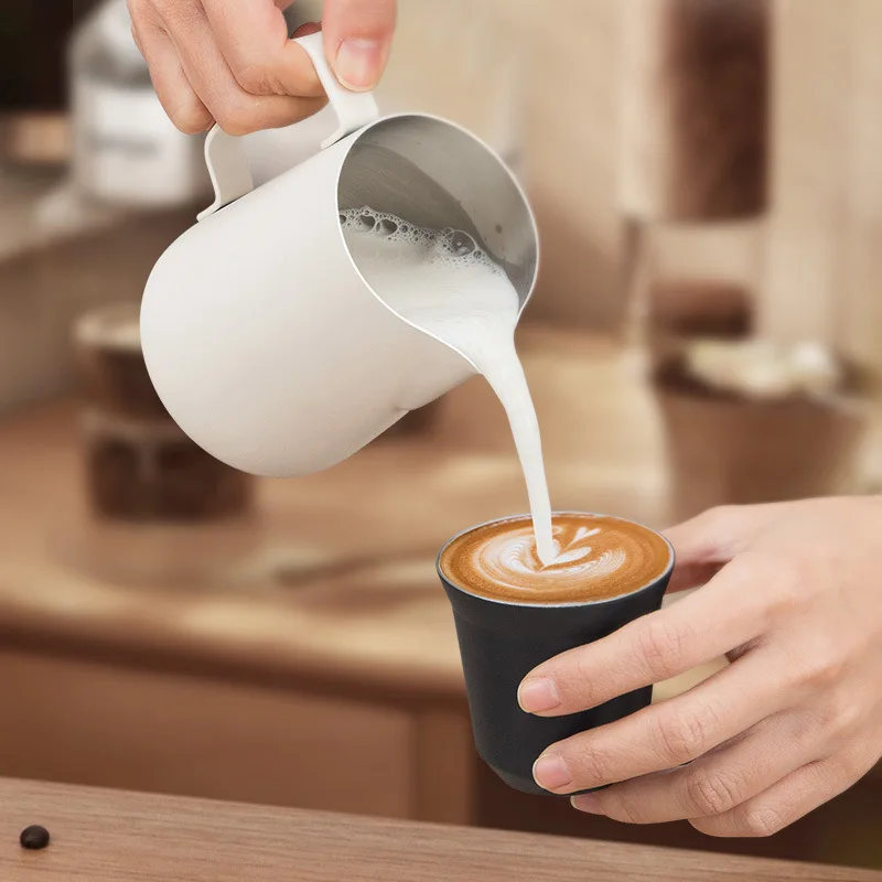 Koffie Melk Opschuimen Kan Latte Art Melk Schuimer Pitcher Roestvrijstalen Maatbeker Espresso Barista Tool Koffie Accessoires