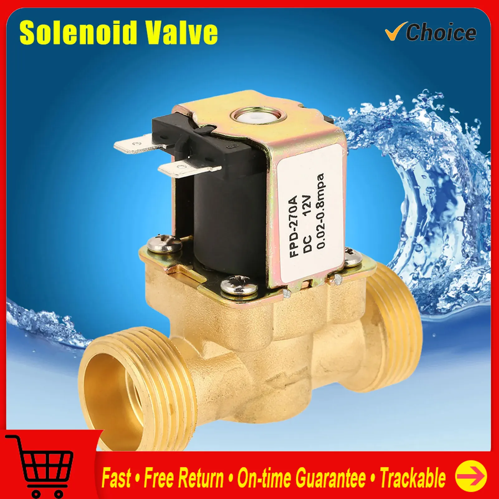 

Электрический магнитный клапан Электрический клапан NC Электромагнитный клапан DC12V G3/4 Нормальный закрытый латунный электрический электромагнитный клапан для воды