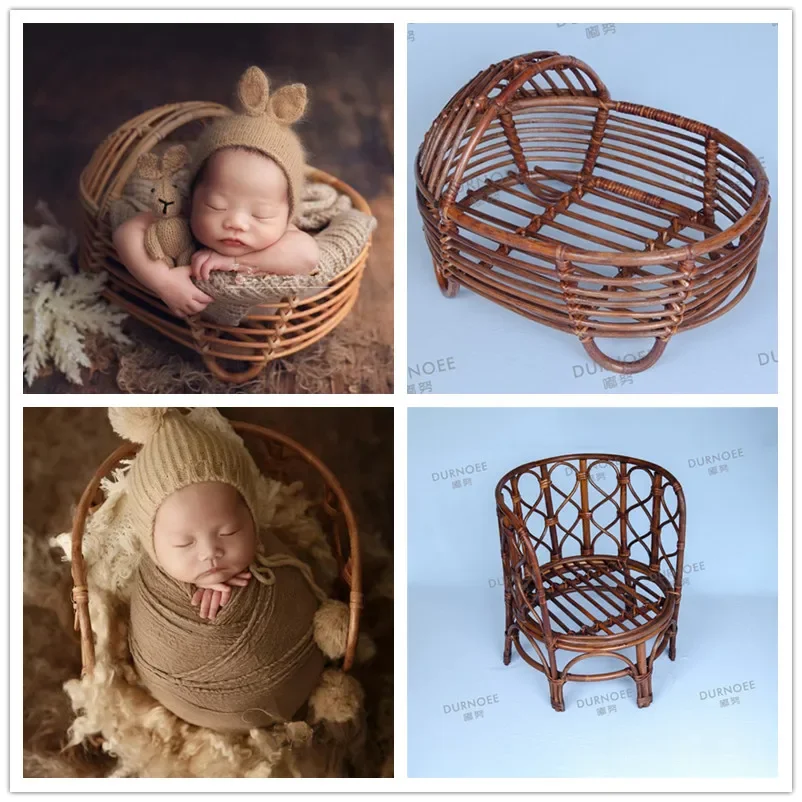 Newborn Photography Chair Bed Retro Basket Posing Baby Photography Props Shooting Studio Fotografía Accesorios