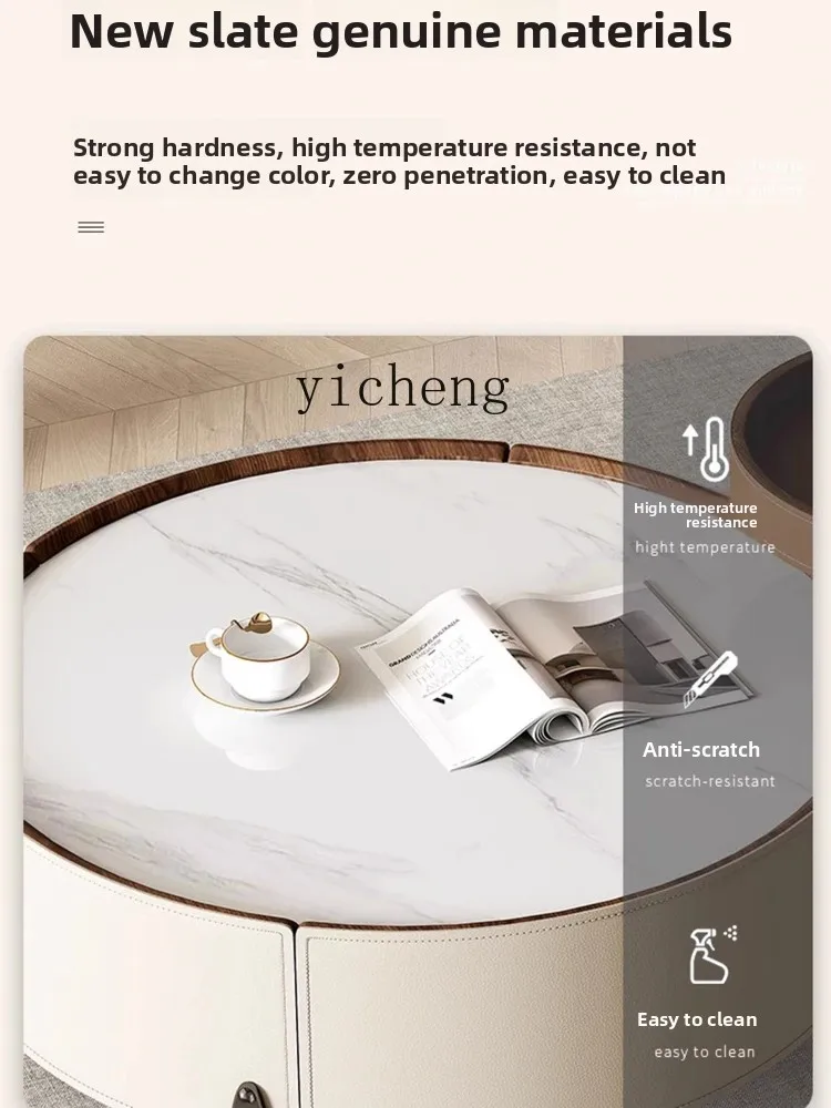 

ZYA Cream Style Living Room Household Modern Simple High-end Round Medieval Coffee Table home decoration accessories