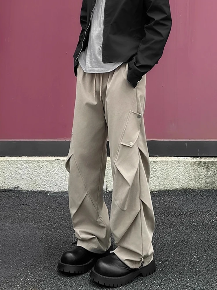 Autunno New American Sle Pantaloni casual da uomo High Street Vibe Cool Versatile Piegato Pantaloni da lavoro Pantaloni a coltello allentato Sle