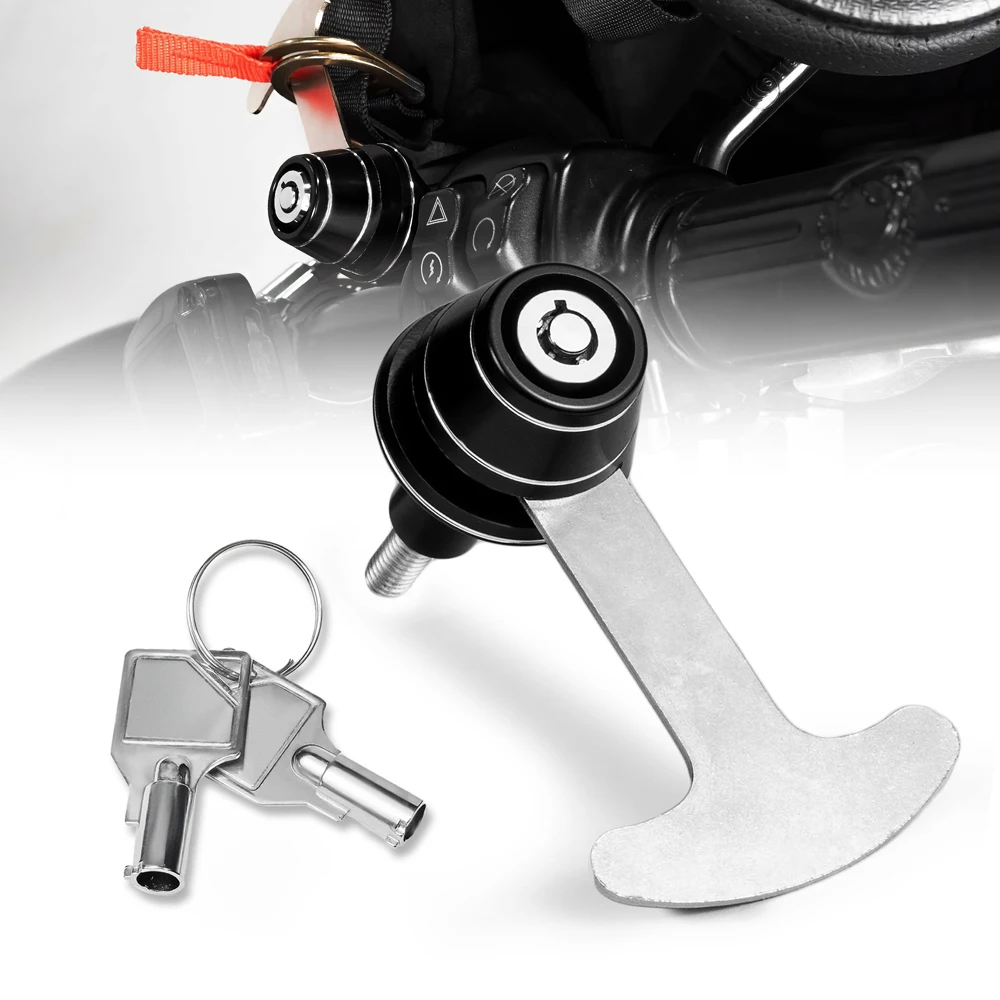 Anti Theft Heavy Duty Decorative High Quality CNC Aluminum Handlebar Helmet Lock for Harley Motorcycle Accessories