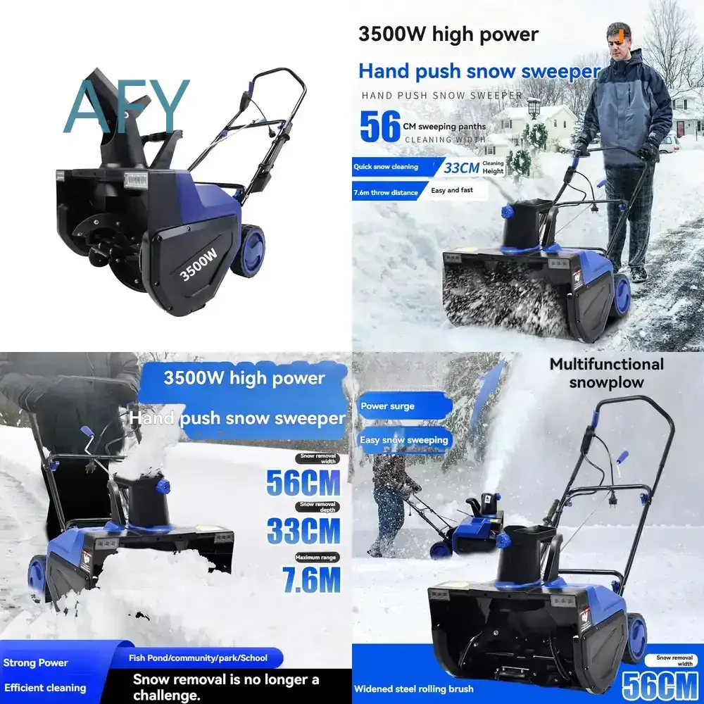 High-Power Electric Snow Blower for Home Commercial Property Use Push Type Wide-Area All-Gear Drive Snow Removal Tool Winter