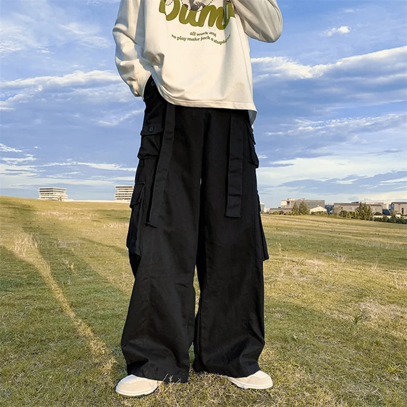

Loose Straight Leg Workwear Pants Men's Wide Leg Casual Long Trousers Spring Autumn Season y Sle Multiple kets