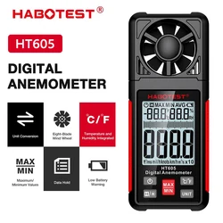 HABOTEST Digital Anemometer Portable Wind Speed Meter Windmeter for Measuring Temperature and Wind Chill with Backlight LCD