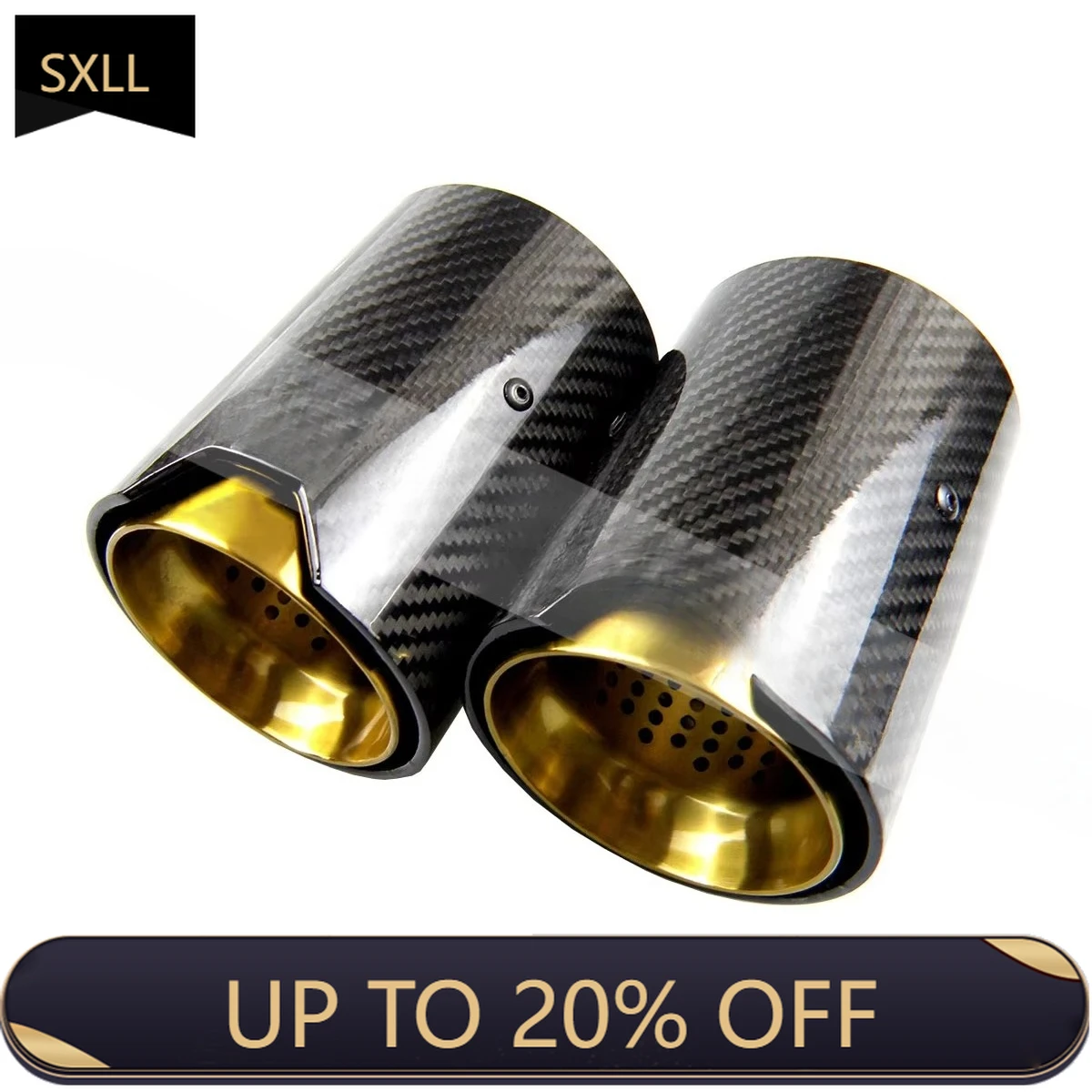 

SXLL M2 F87 M3 F80 M4 F82 F83 M5 F10 M6 F12 F13 Muffler Tip 1 piece Gold M Performance Carbon Fiber Exhaust Tip