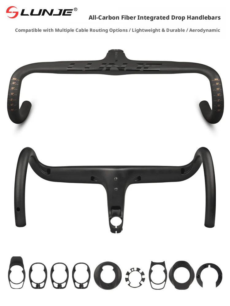 

Руль для шоссейного велосипеда LUNJE из карбона, аэродинамический, спортивный, 360/380/400/420/440 мм, аксессуары для шоссейных велосипедов