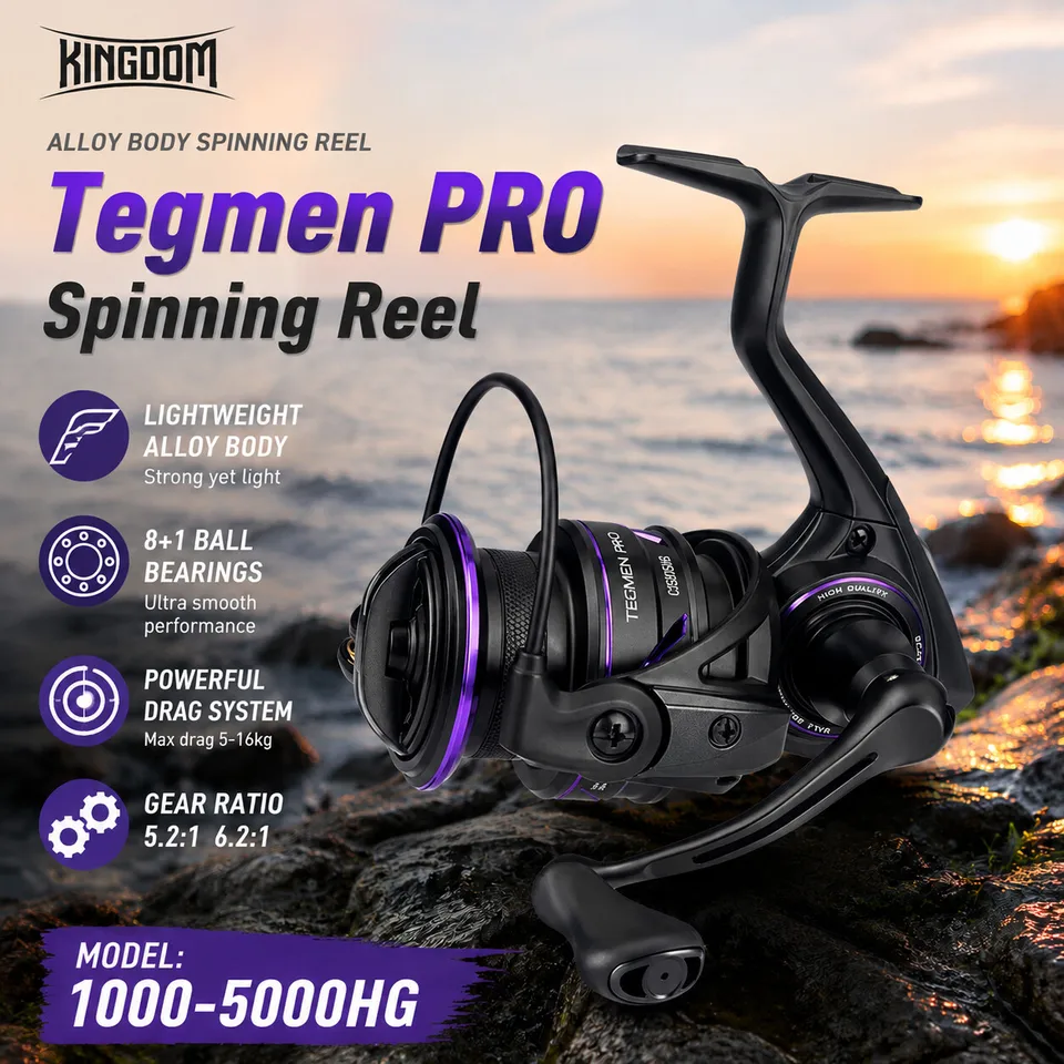 Kingdom Tegmen Pro Spinning Fishing Reel 9kg Max Drag 6.2:1 High