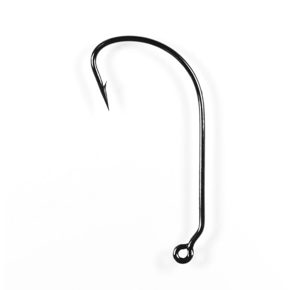 500Pcs/lot Fishhooks Long Handle Wide Belly Crank Hook Worm Hook Lure Fishing Tackle Supplies Accessories Pesca Wholesale