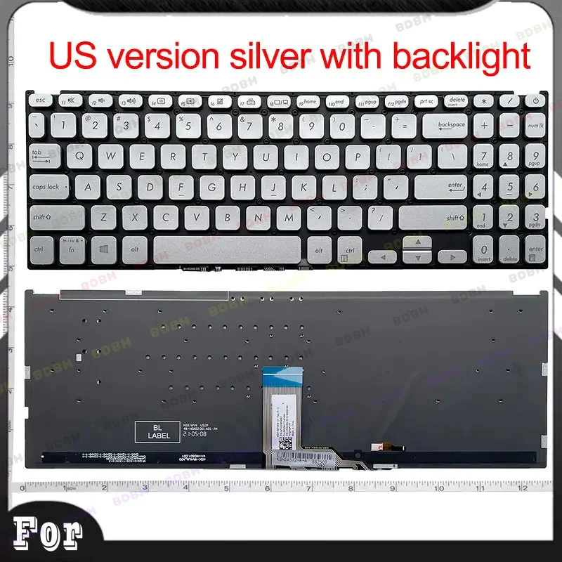 *BH RU/US Laptop Keyboard for ASUS X512 X512D X512DA X512F X512FA X512U X512UA X512UB F512DA F512UA Y5100U Y5100UB M5050D V5000F