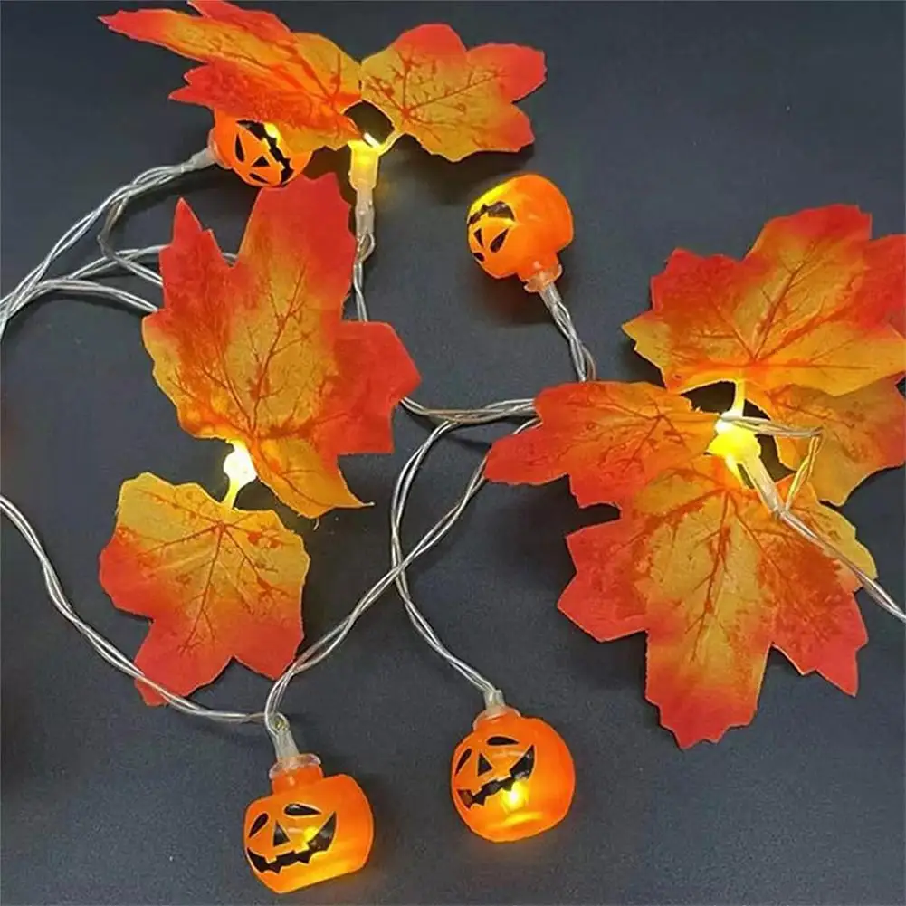 0.5W Artificial Maple Leaves LED String LED Fairy String Light Thanksgiving Halloween Christmas Decorations Lantern String