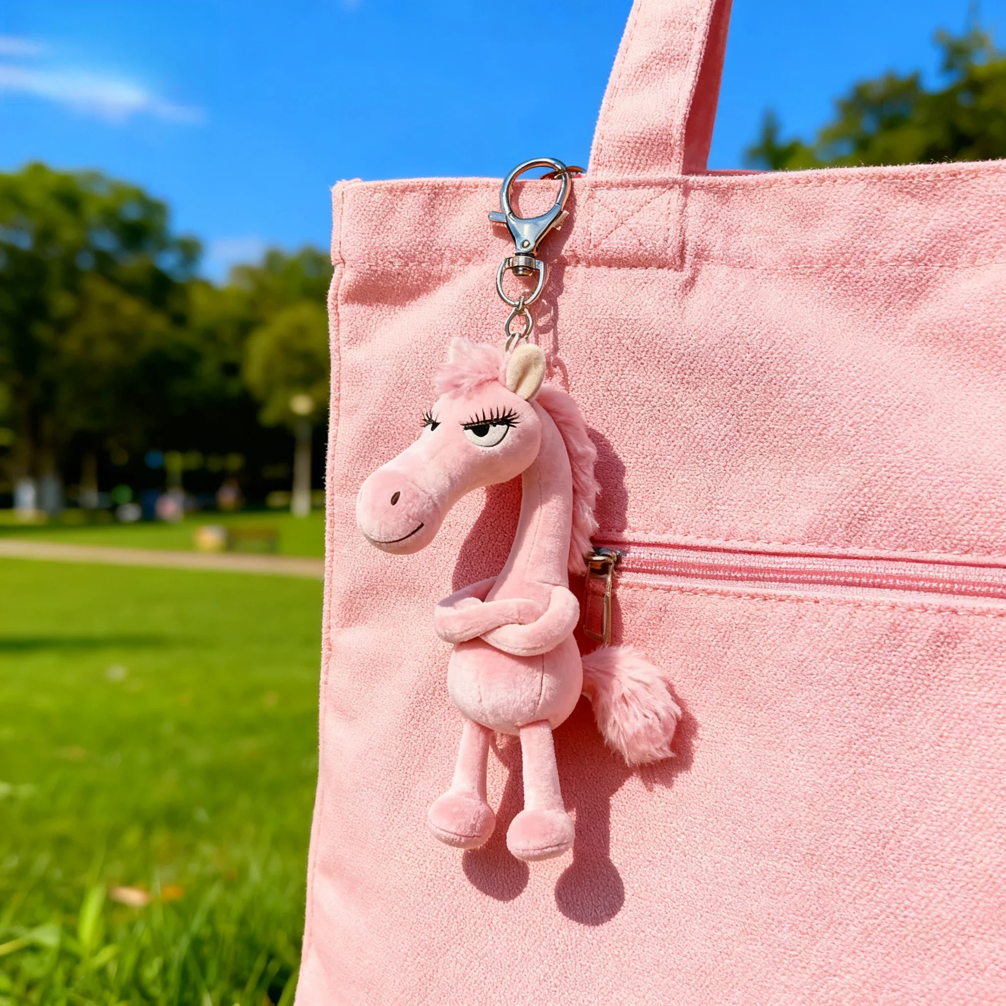 Horse Plush Keychain 2026 Zodiac Keyring Lunar New Year Mascot Lucky Charm Ornament Plush Bag Charm
