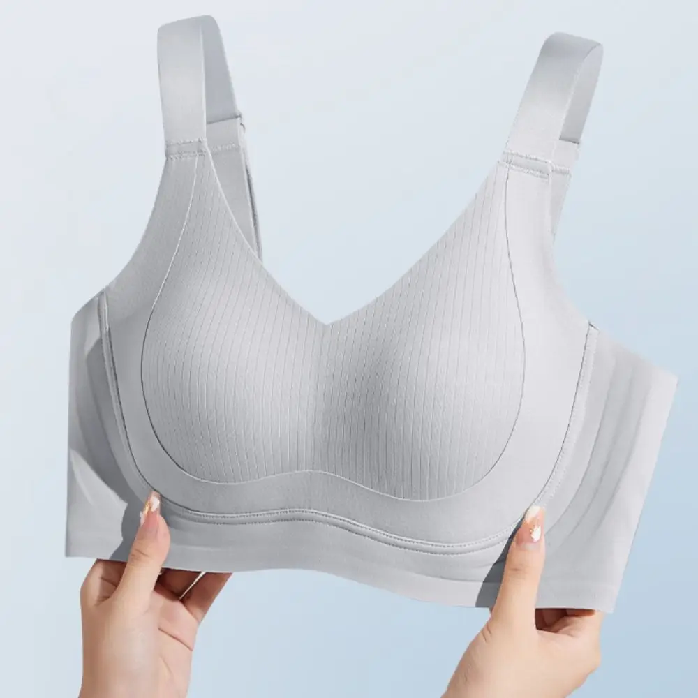 Reggiseno a V profondo senza fili aderente Reggiseno con seni raccolti anti-cedimento per le donne Biancheria intima push up antiurto con coppa grande per ragazze