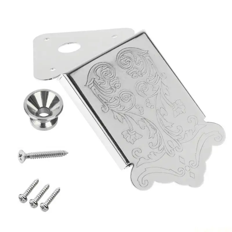 M5TC 8 String Mandolin Tailpiece Metal Triangle Mandolin Tailpiece with Mounting Hardware Musical Instrument Accessories