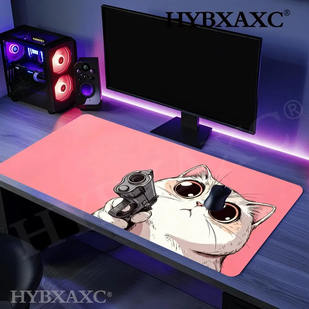 

HYBXAXC Pink Lightning Cat Hits Magic Party Game Mat Durable Rubber for MTG&TCG Games Mouse Pad Office Desk Mats Friendly Design