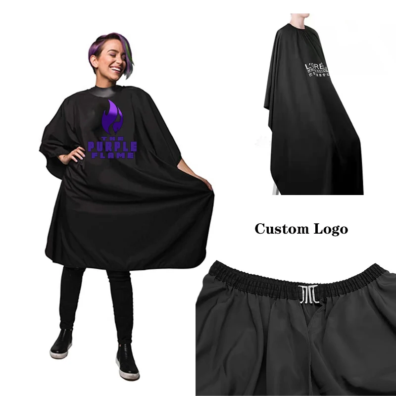 Salon Cape Custom Logo Waterproof  Hairdressing Cape With Adjustable Snap Hair Cape Hairdresser With Logo Cape For Hair Cutting