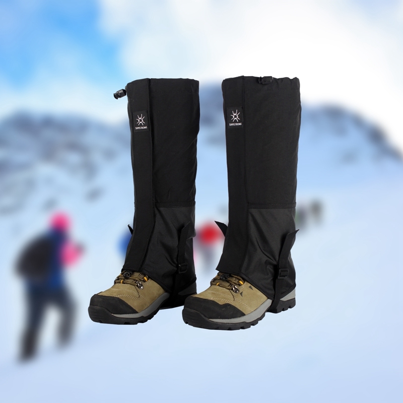  1 Pair Waterproof Leg Covers Elastic Strap Long Tube Legs Protection Hiking Skiing Climbing Trouser Shoes Cover Durable Bandage 
