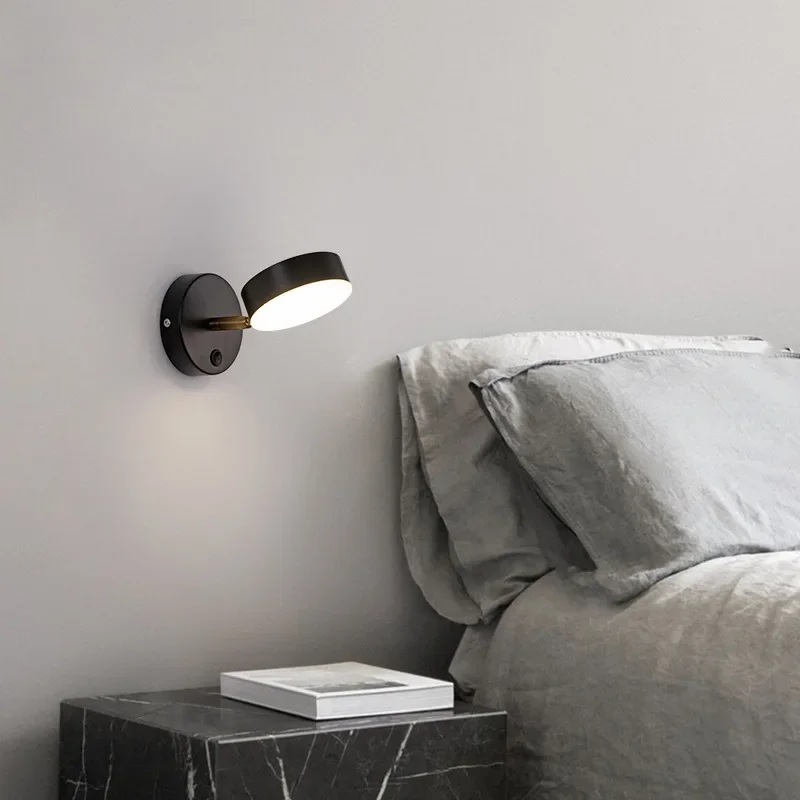 Simplicity Modern LED Wall Lamps Silver Bedroom Bedside Lamp Children's Reading Corridor Light Direction Adjustable 5W AC90-260V