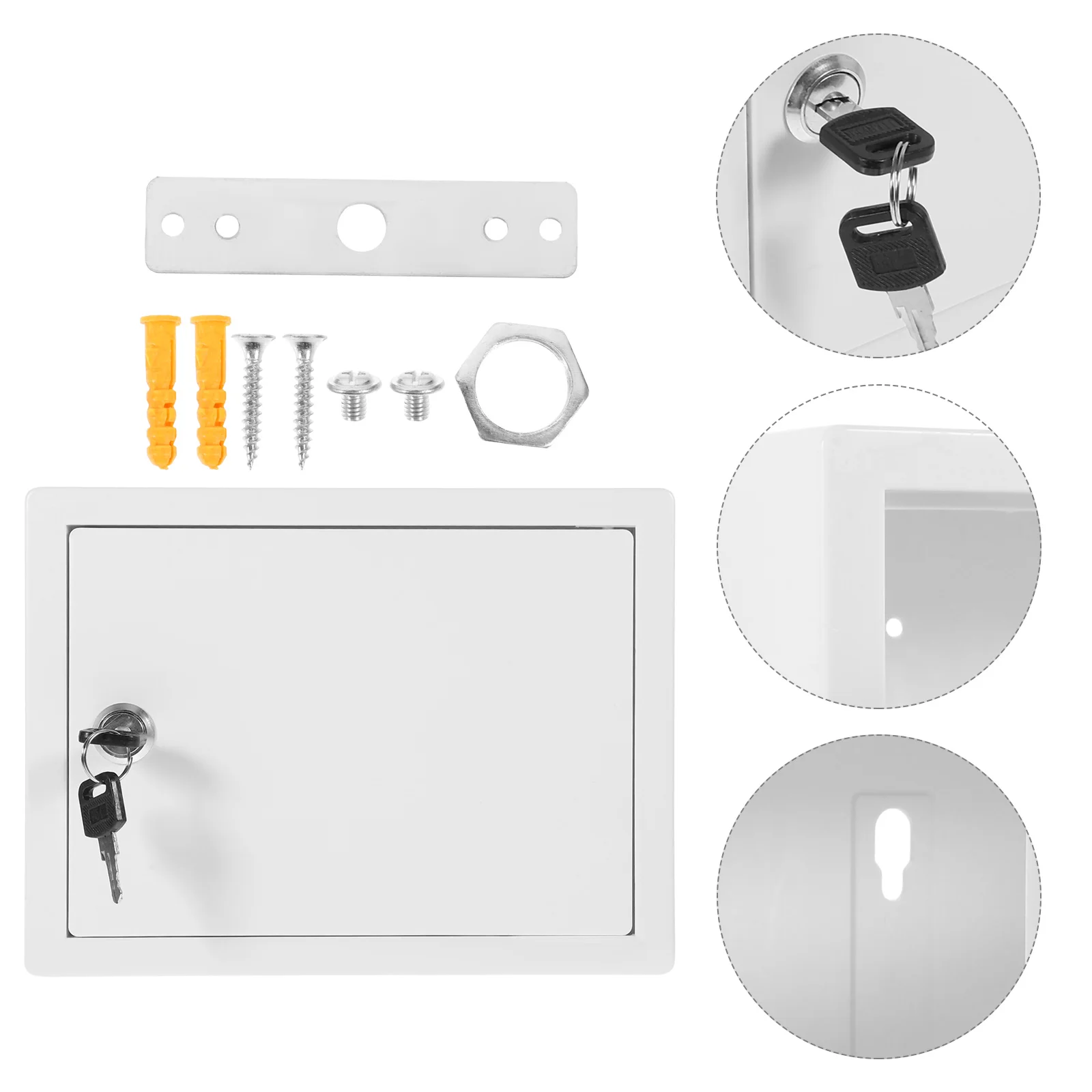 

Milk Box Mailbox White Cute Storage Locking Wall Mount Hanging Outside Durable Plastic Space Saving Compact Design Lightweight